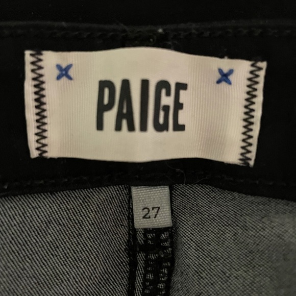 PAIGE Edgemont black skinny jean zipper detail size 27 - Picture 5 of 8